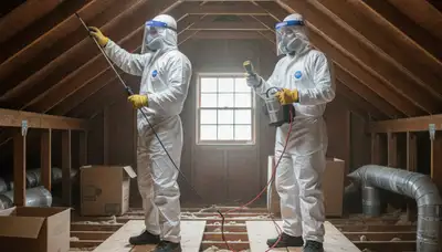 Mold inspection technician assessing water damage in Tuscaloosa, AL home