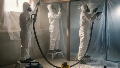 Mold removal technician inspecting water damage in Tuscaloosa, AL home