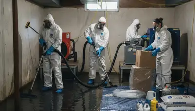 Sewer backup cleanup team in Tuscaloosa, AL restoring a flooded home after wastewater damage