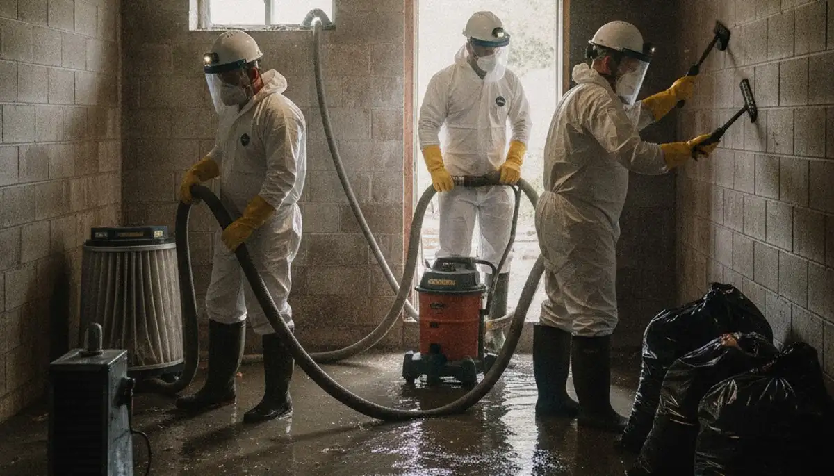 Sewer backup cleanup team serving homes in Tuscaloosa, AL after heavy rain and pipe overflow