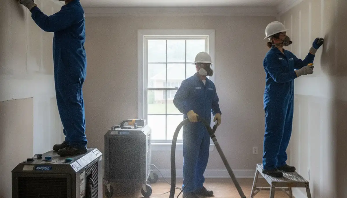 Water damage restoration team in Tuscaloosa, AL responding to a flooded home emergency