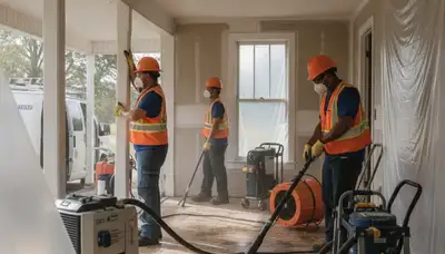 Tuscaloosa, AL water damage restoration team inspecting home for flooding and moisture damage