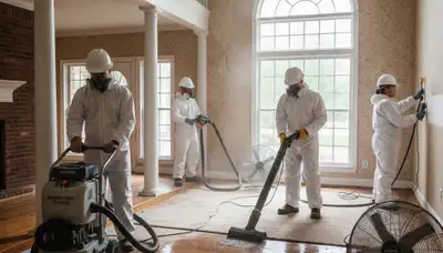 Water damage restoration team serving Tuscaloosa, AL with professional cleanup equipment