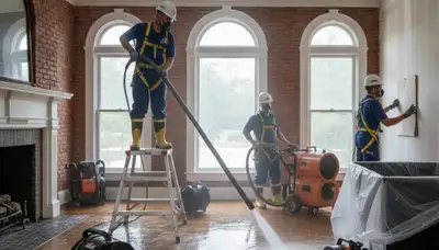Water damage restoration team in Tuscaloosa, AL responding to a home emergency