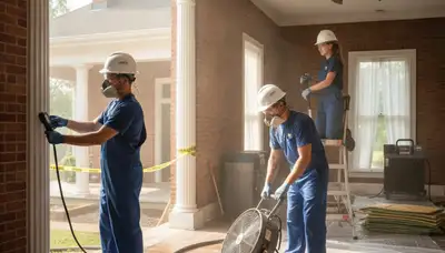 Water damage restoration team serving Tuscaloosa, AL, for emergency cleanup and repair