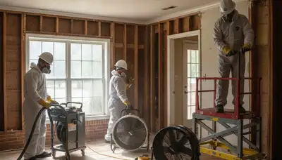 Water damage restoration team serving Tuscaloosa, AL with emergency cleanup and drying equipment