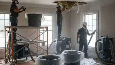 Water damage restoration team serving Tuscaloosa, AL on a residential property